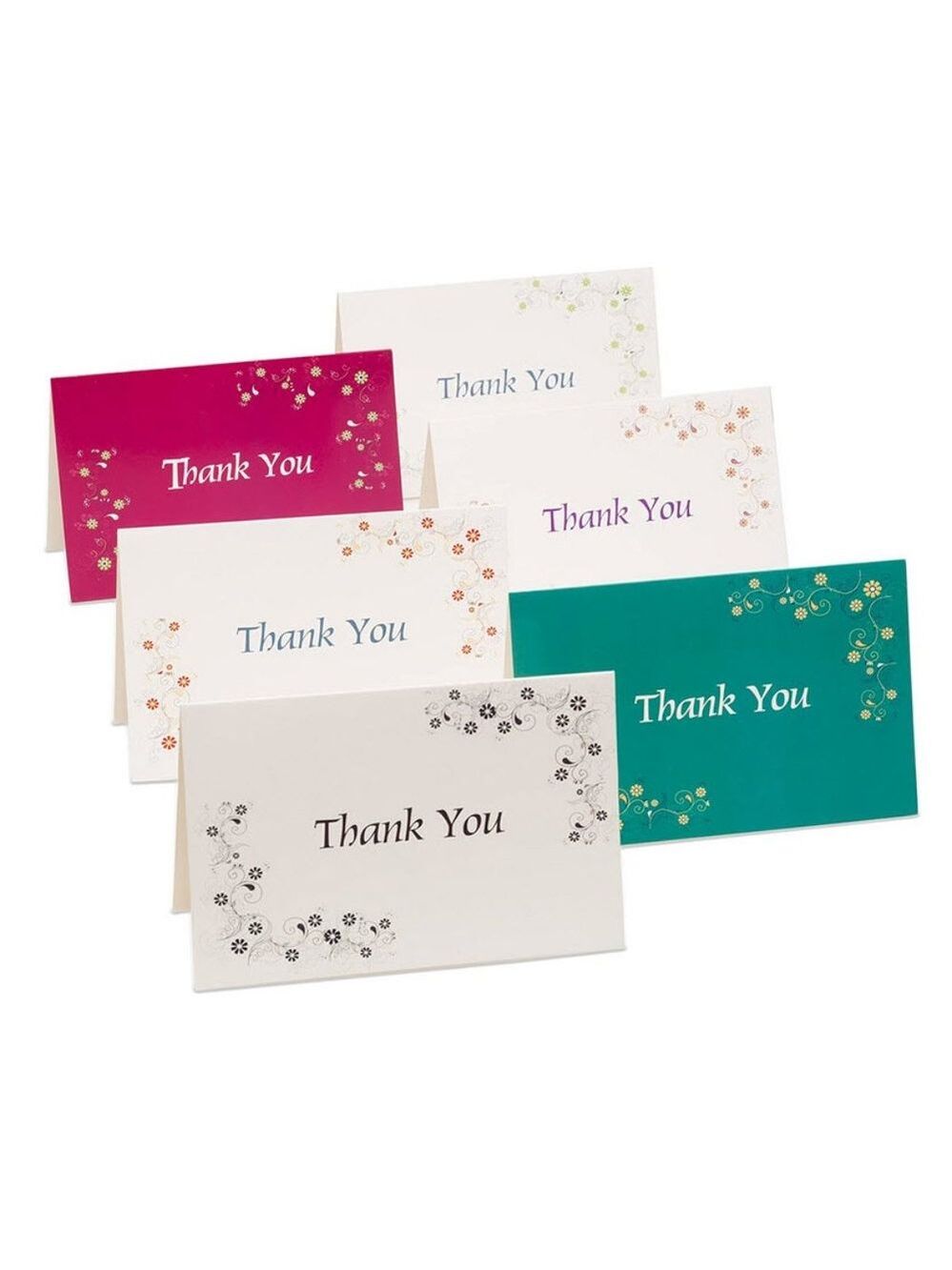 36 floral thank you cards & self sealing envelopes